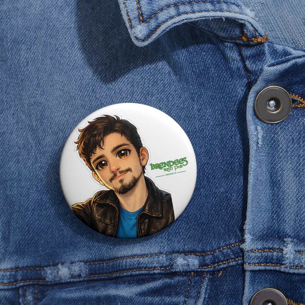 Pin Button — Custom Illustrated Portrait Button Pin