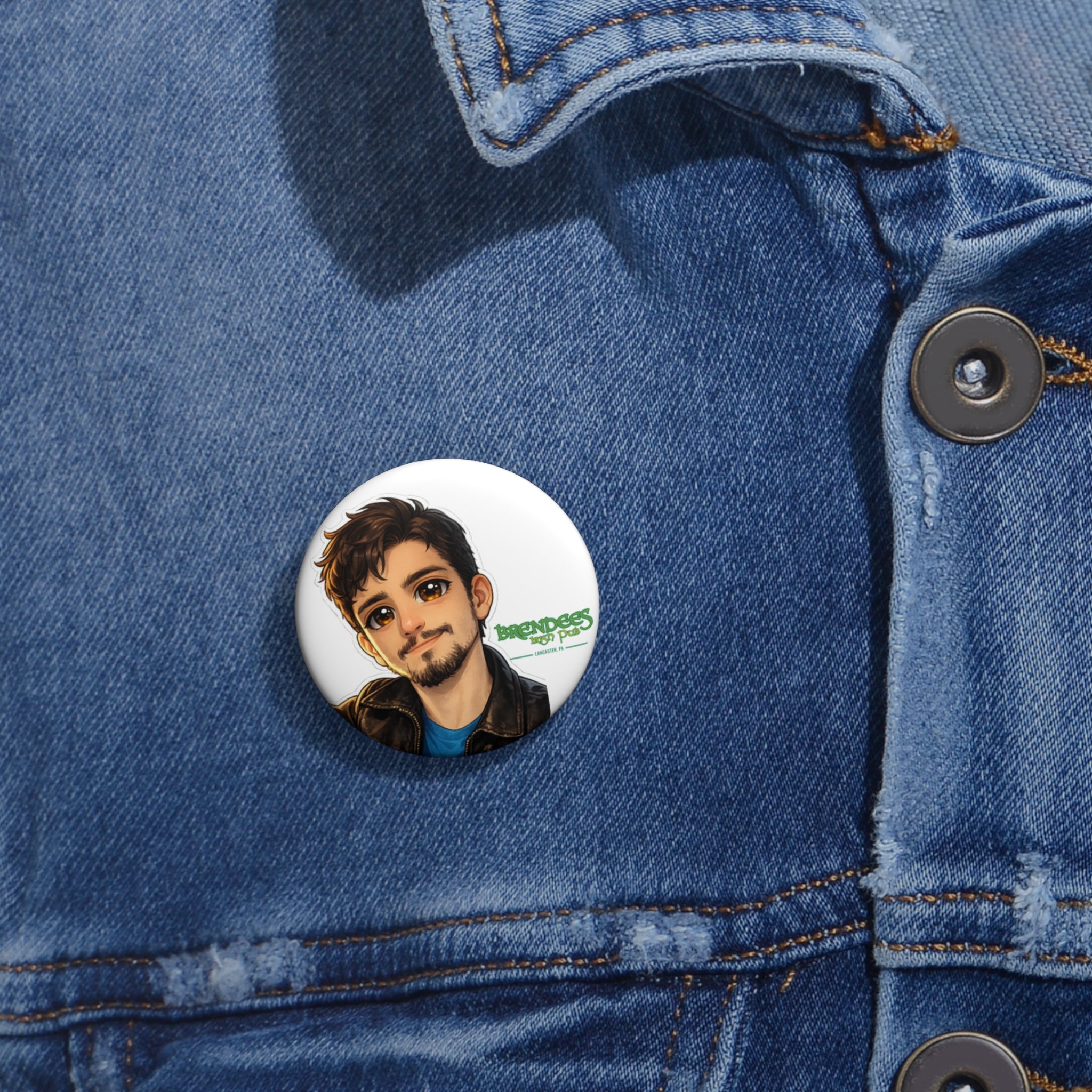 Pin Button — Custom Illustrated Portrait Button Pin