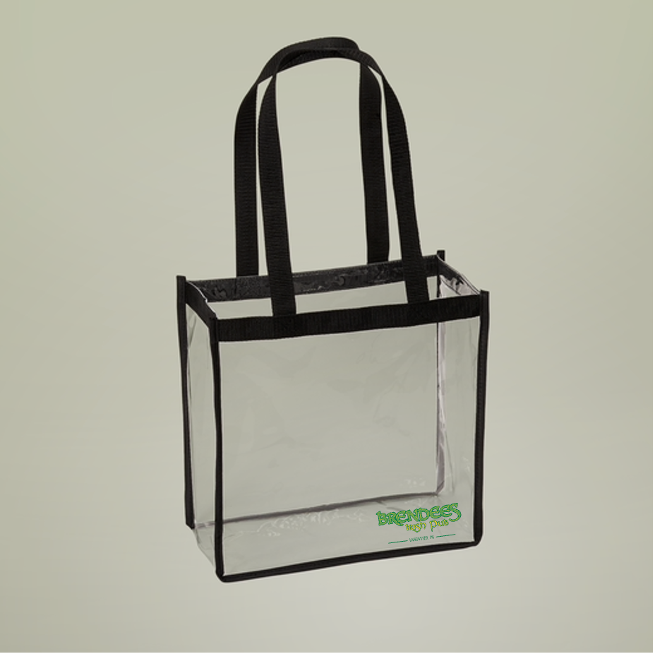 Clear Stadium Tote Bag with Brendees Irish Pub Logo