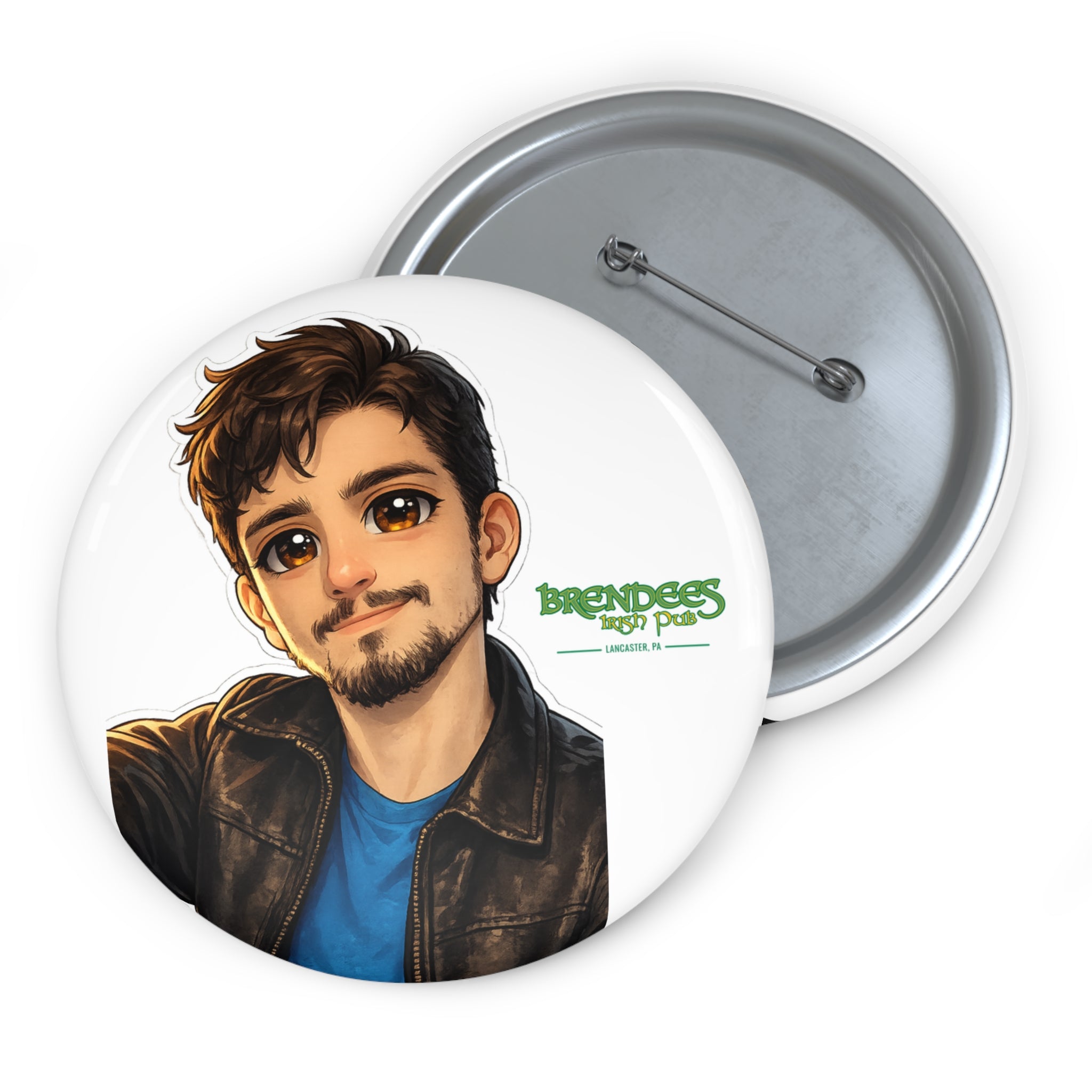 Pin Button — Custom Illustrated Portrait Button Pin