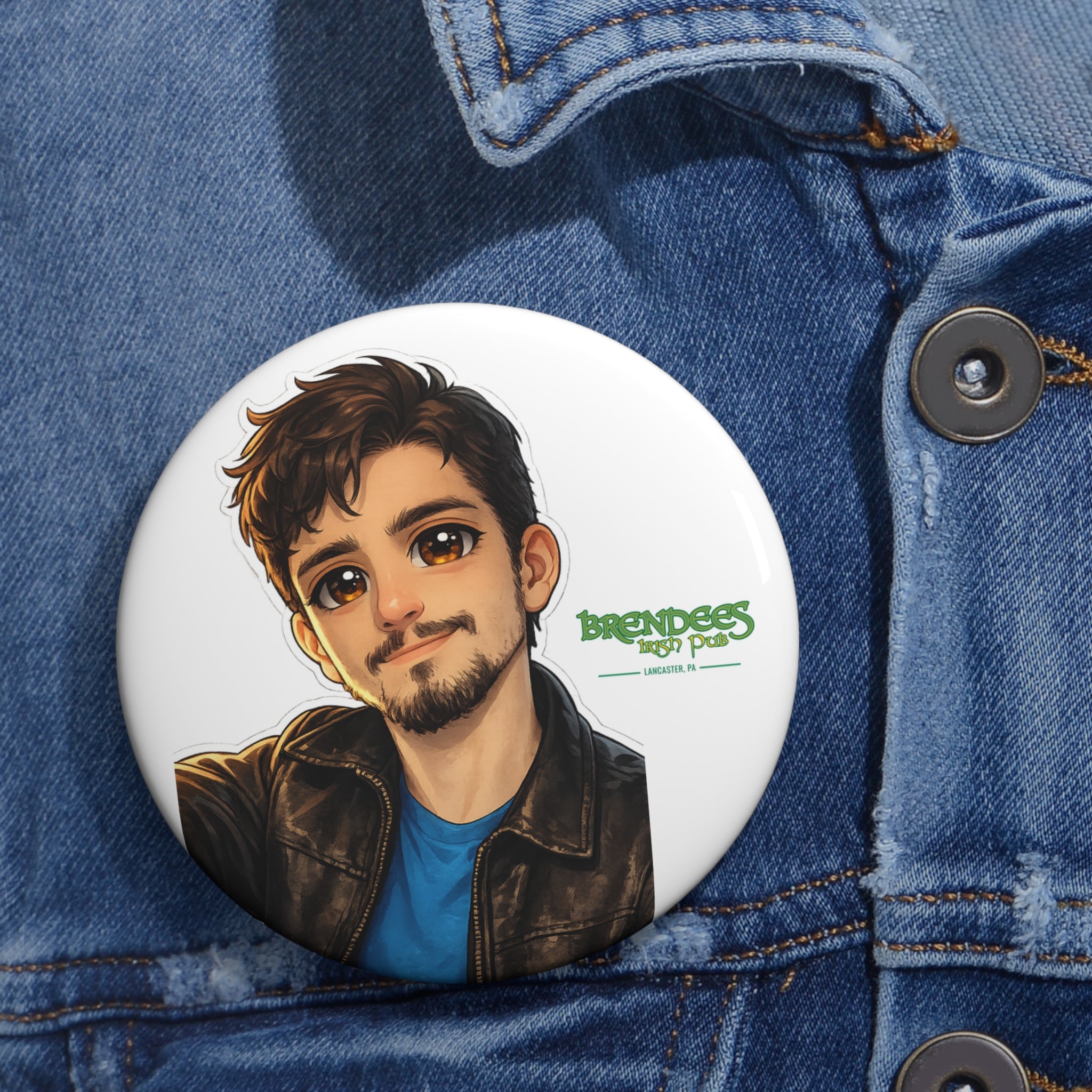 Pin Button — Custom Illustrated Portrait Button Pin